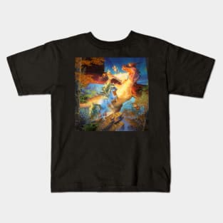 Battle of the dragon and unicorn Kids T-Shirt